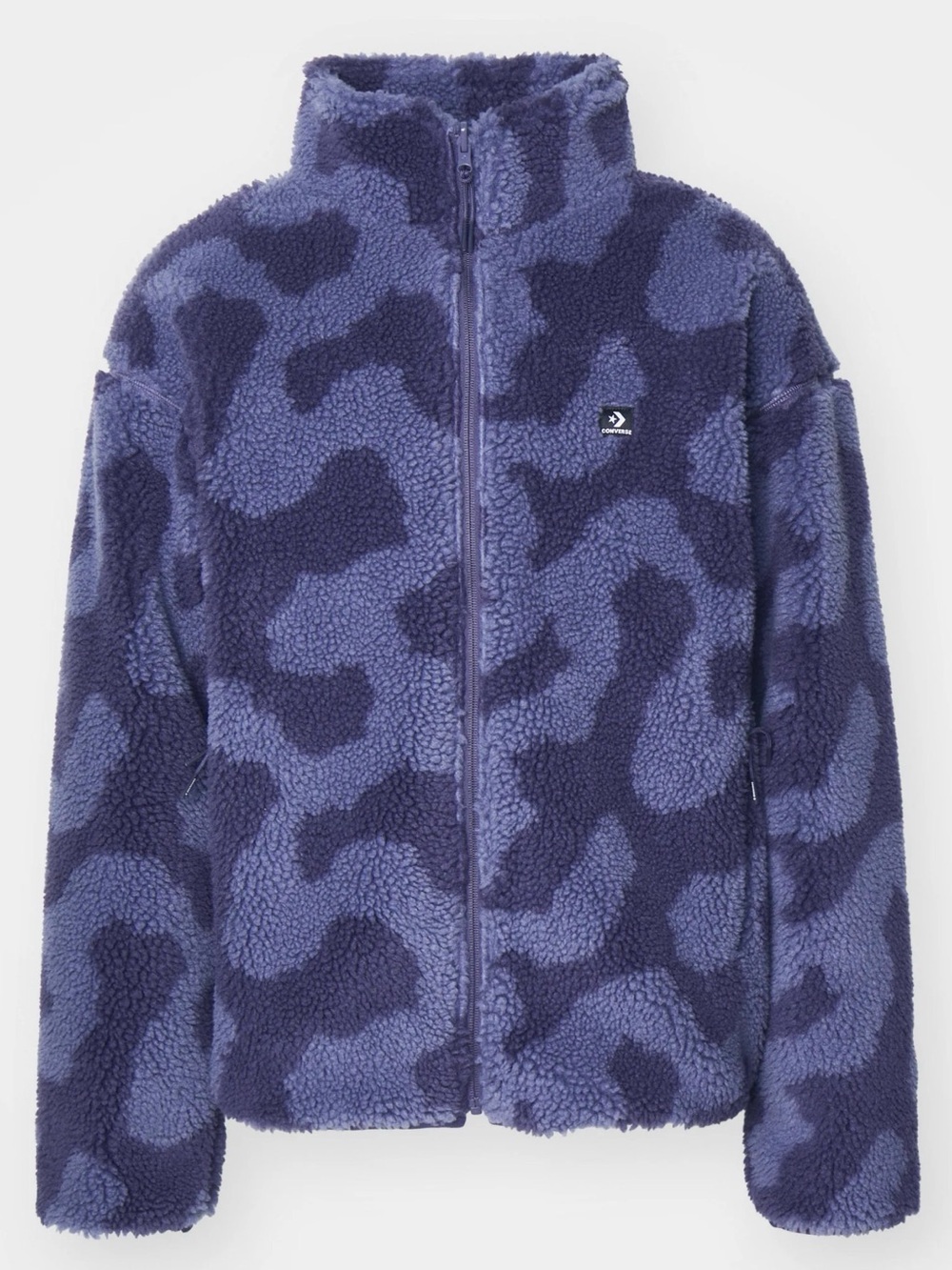 Converse WORDMARK FULL ZIP Fleece Jacket Shadow Purple Size Medium